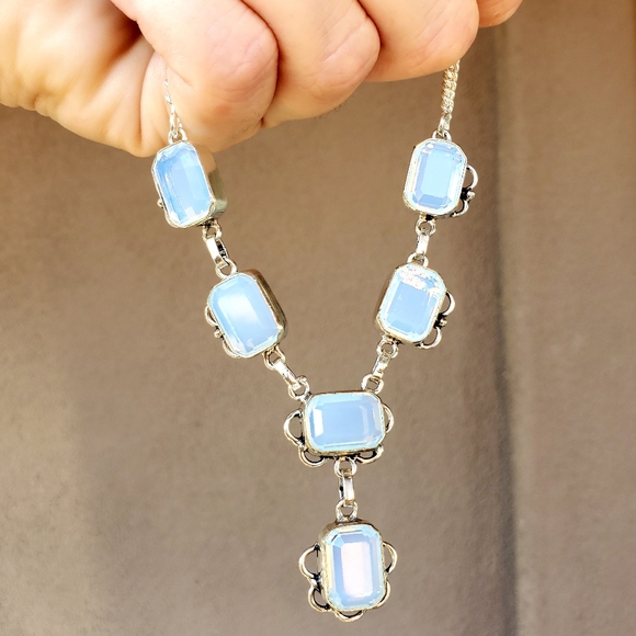 New Milky Opalite 925 Silver Necklace. - Picture 5 of 15